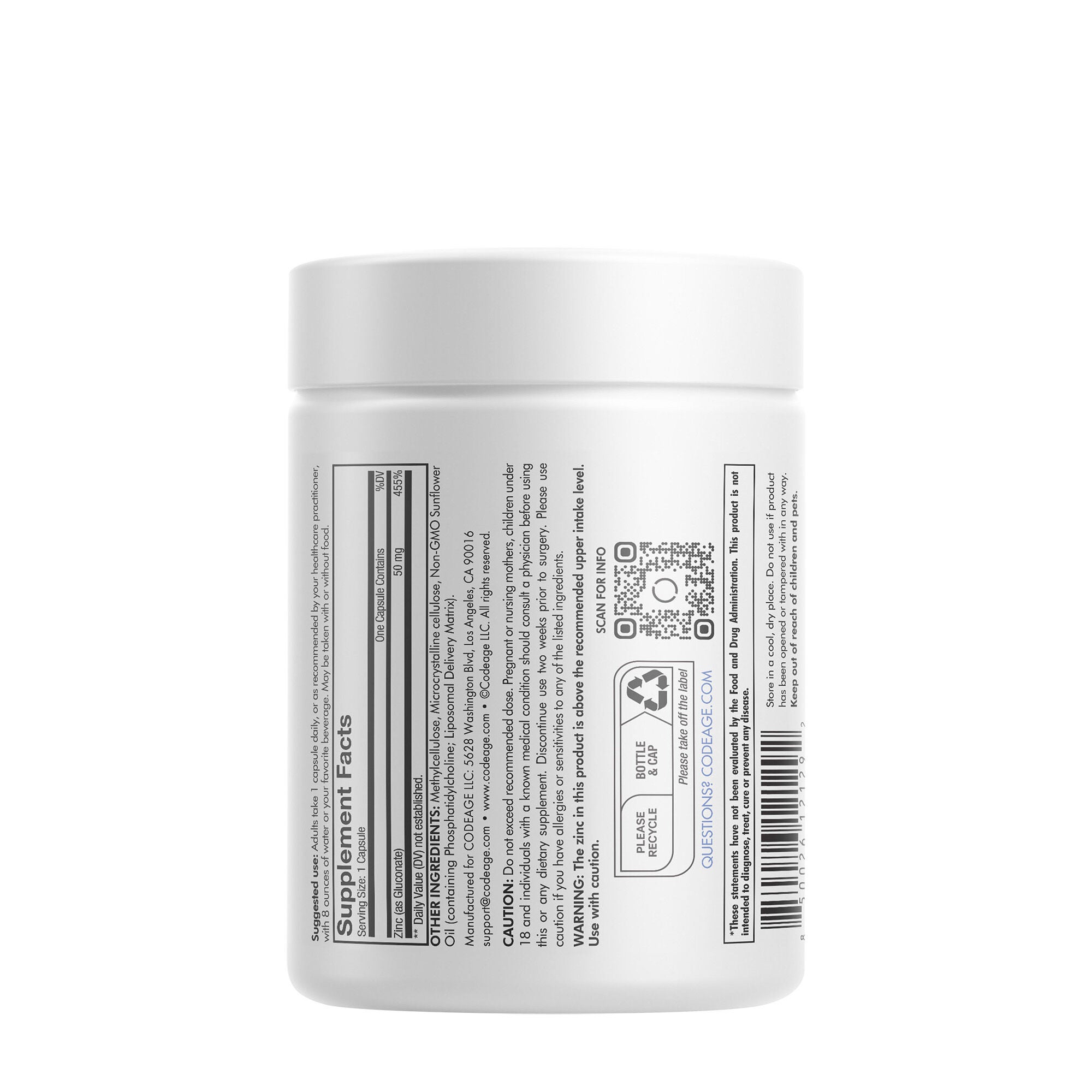 Liposomal Zinc 50+ - 100 Capsules (100 Servings)